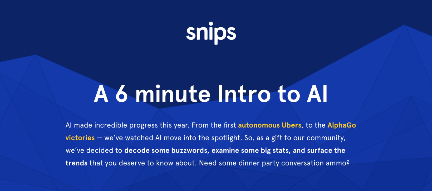 Learn all you need to know about AI in just 6 minutes with Snips