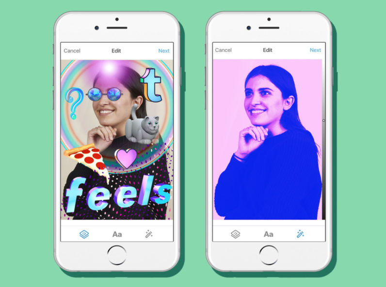 Tumblr ups it millenial cred with stickers and filters