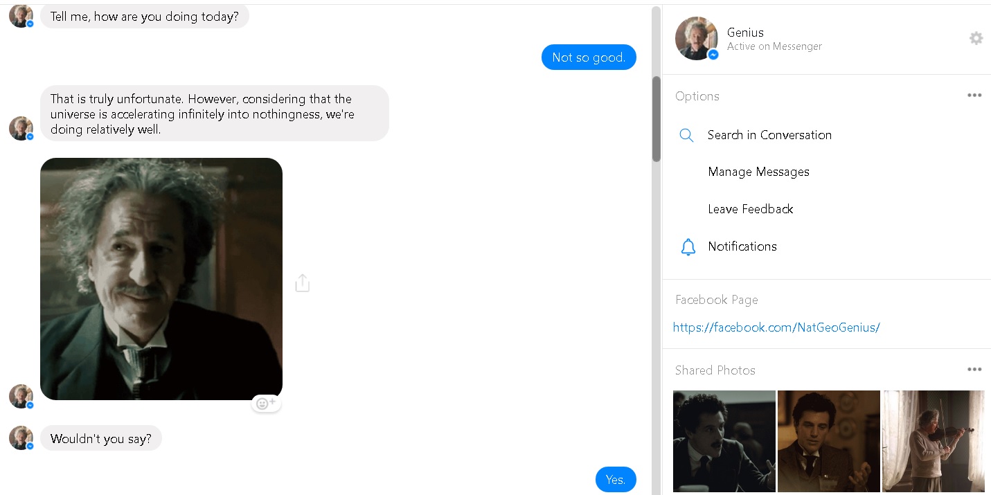 Einstein chatbot shows Facebook Messenger's potential as an educational tool