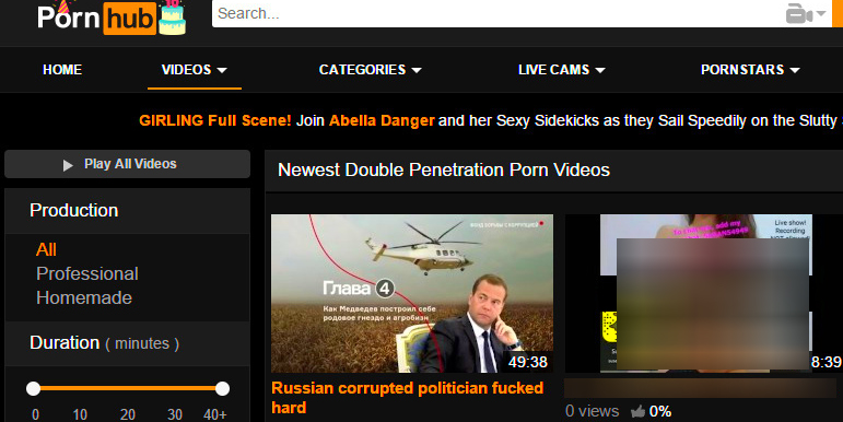 PornHub penetrates political discourse with banned corruption documentary