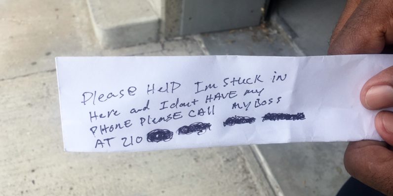 Man trapped in ATM sends old-school SOS after forgetting phone