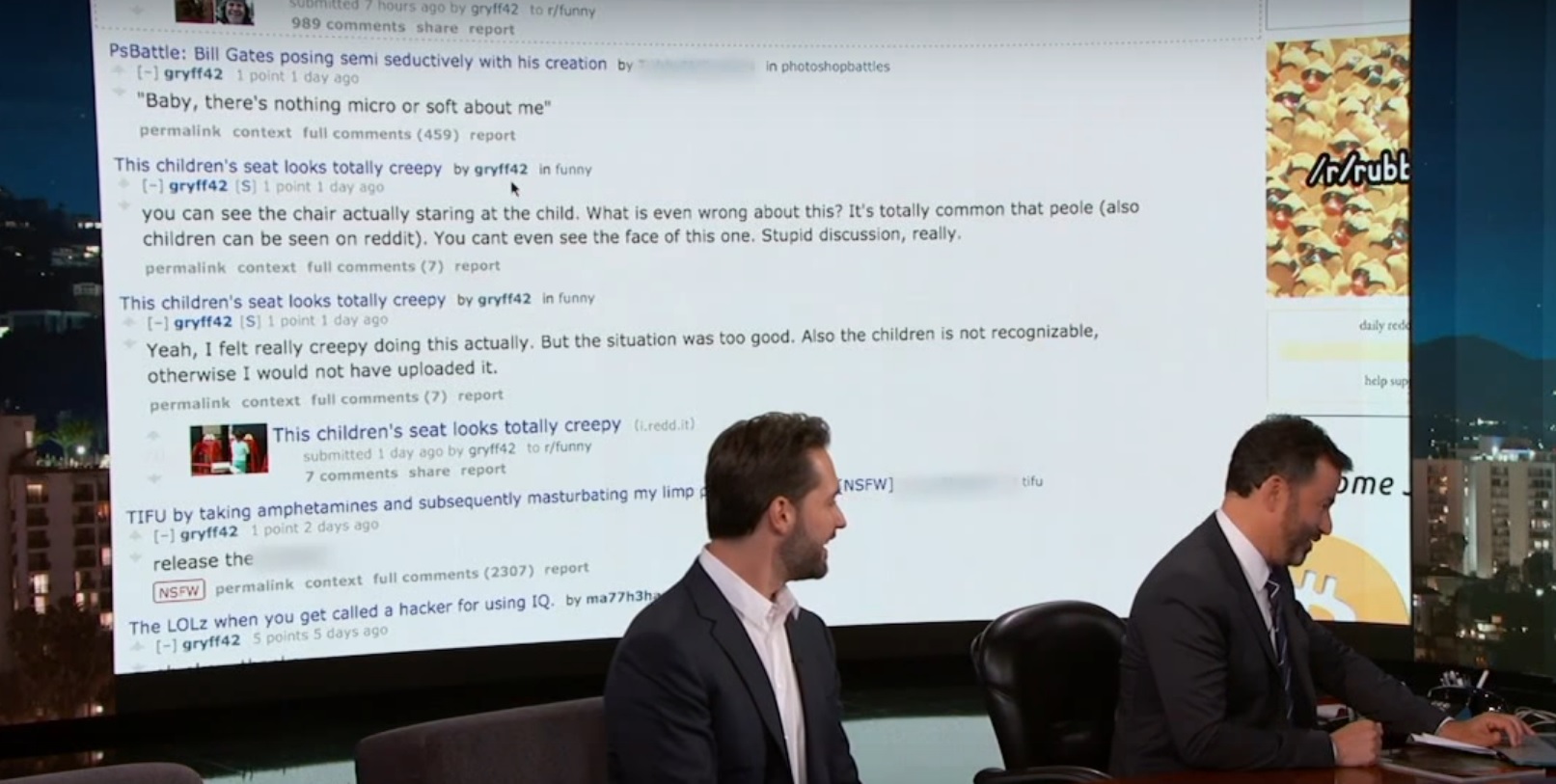 Redditor’s NSFW user history unwittingly stole the show on Jimmy Kimmel Live