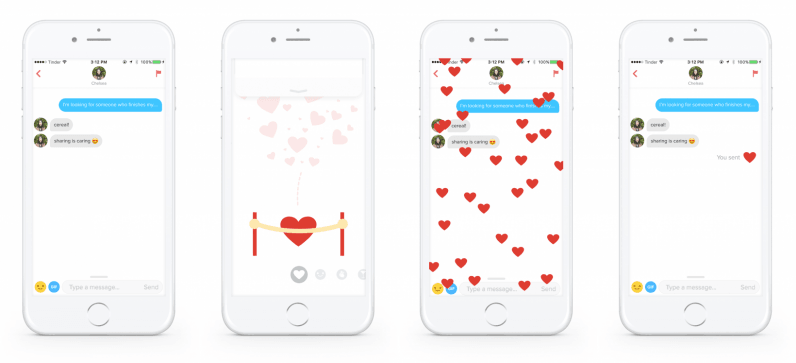 Tinder Reactions bring animated flirtations to your shallow conversations