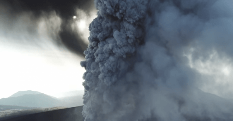 Watch: Insane drone footage of a Japanese volcano erupting