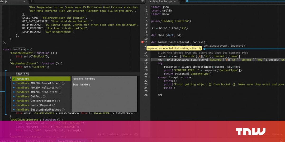 Amazon's AWS Cloud9 IDE lets you write, test, and debug code online
