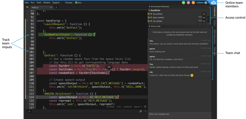 Amazon's AWS Cloud9 IDE lets you write, test, and debug code online