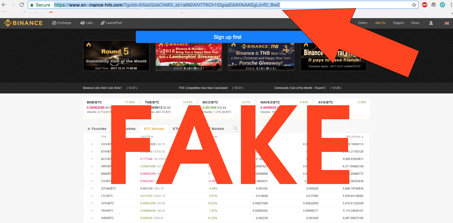 Cryptocurrency scammers tricking users with fake Binance ...
