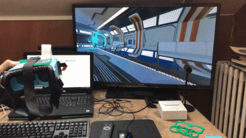Relativ headset with Leap Motion hand tracking