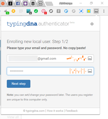 TypingDNA watches you type to identify your unique pattern before logging you in