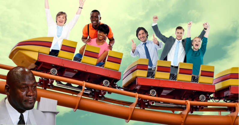 photo of Y Combinator has its ups and downs, so I’m using this original roller coaster analogy image