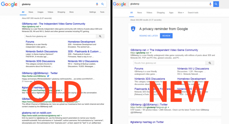 google is testing a new material design layout for search