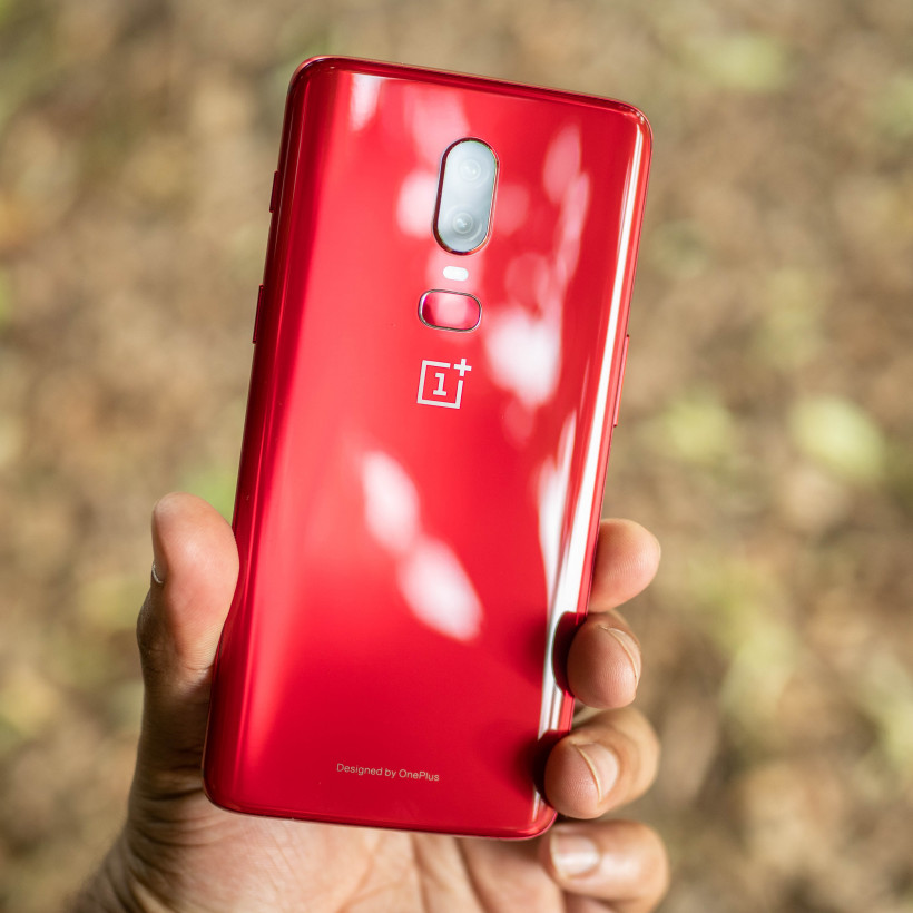 The OnePlus 6 is, unsurprisingly, very red