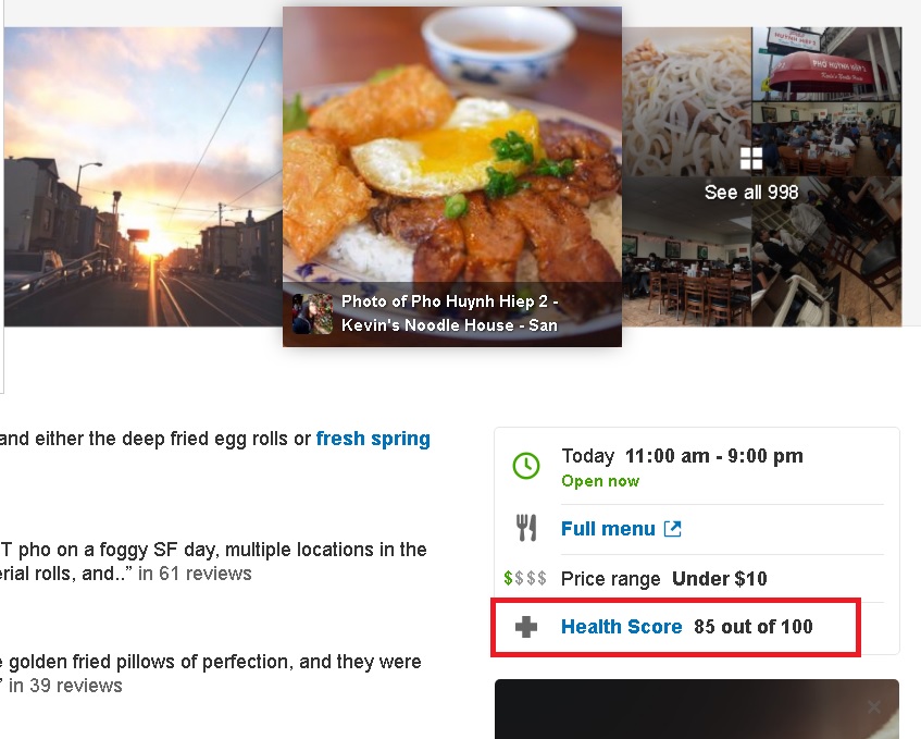 Yelp now tells you how clean your favorite restaurant is