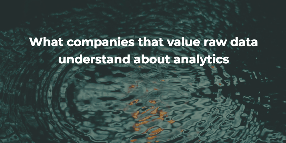 What companies that value raw data understand about analytics