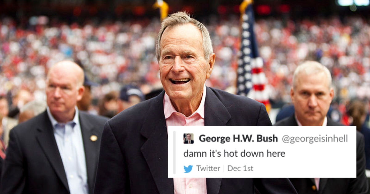 Twitter suspended someone for tweeting as George Bush Sr. in hell