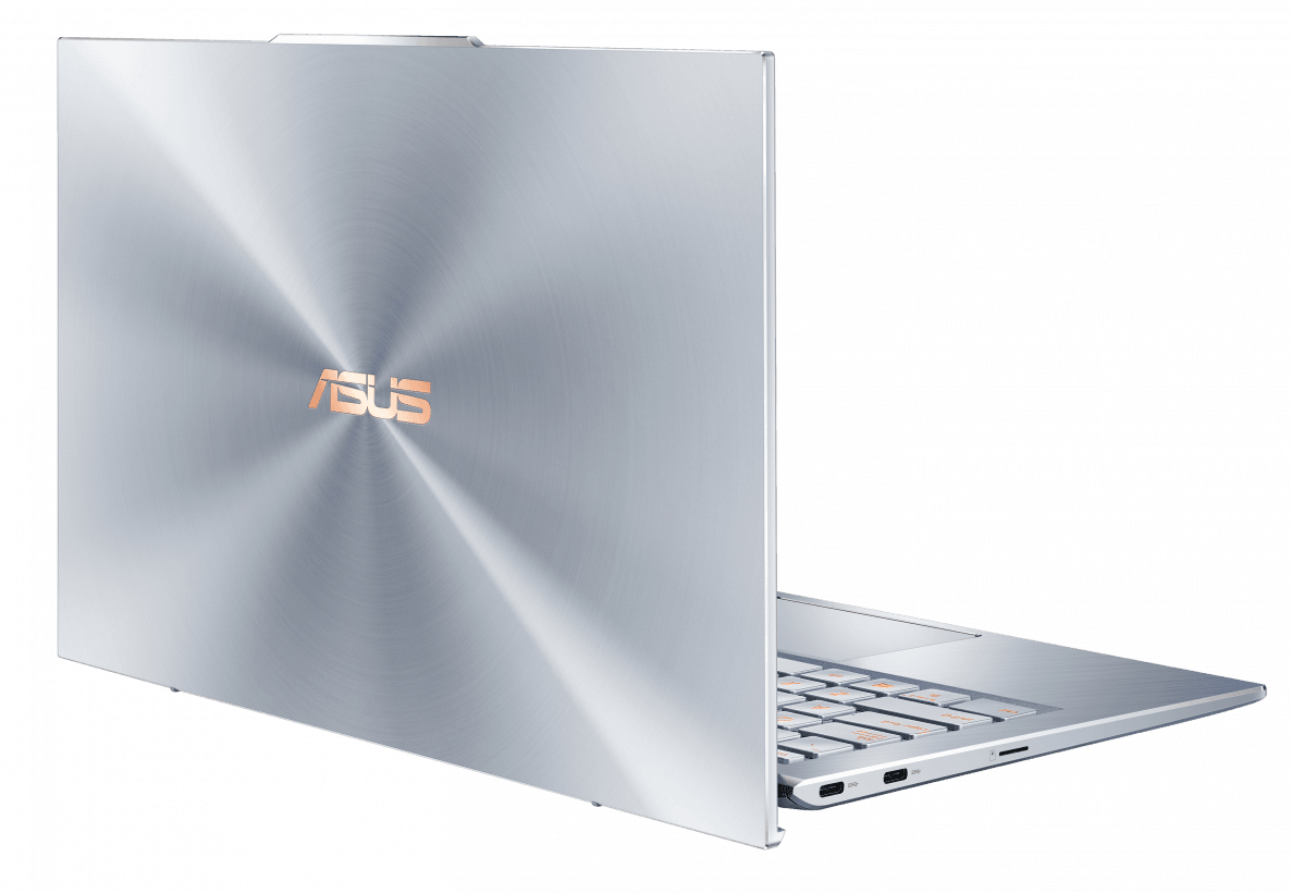 The ASUS ZenBook S13 features a notch extending beyond the top edge to house the webcam
