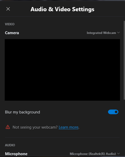 Enable the background blur option in these settings