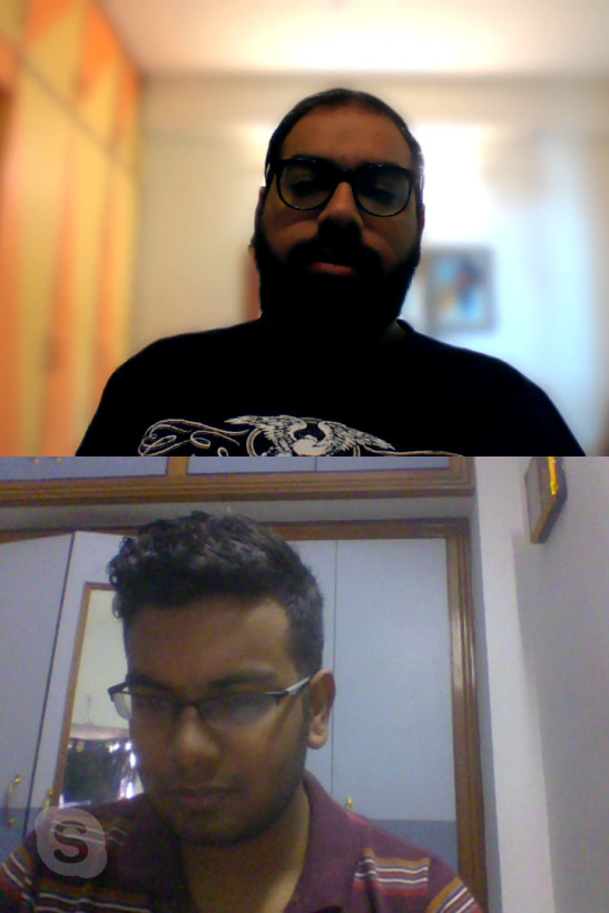 Here's my background blurred on a Skype call (top)