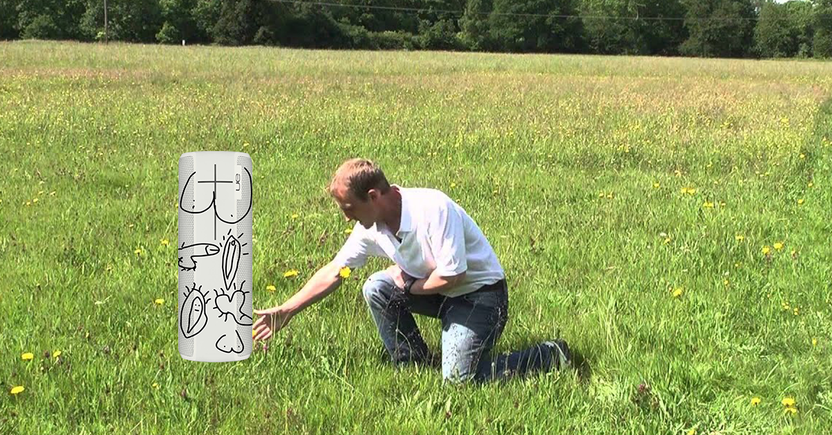 Let us put pictures of genitalia on these speakers, you cowards