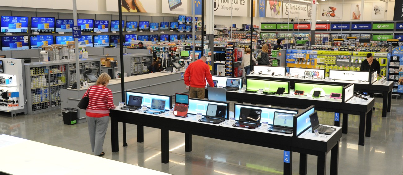 A US Walmart store's electronics section