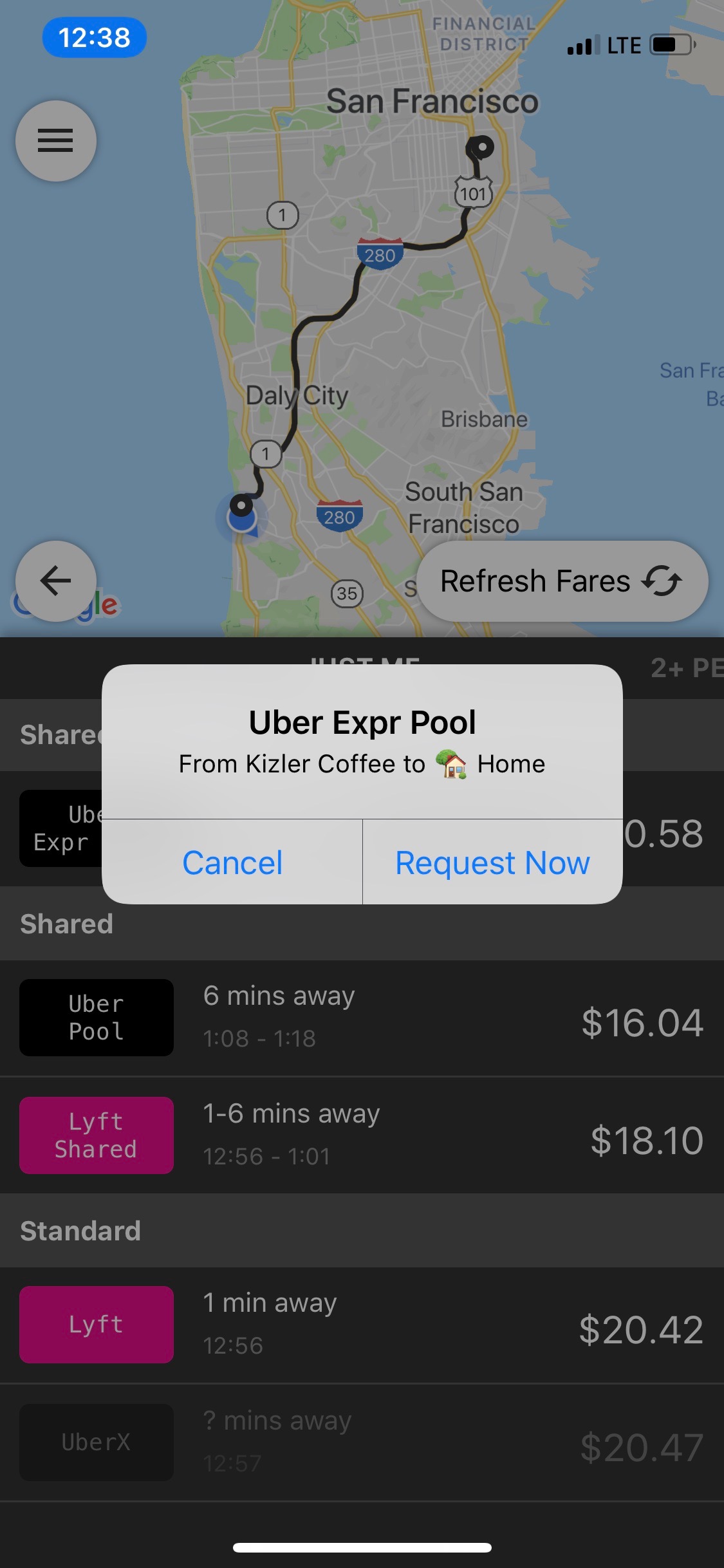 This app makes it easy to compare Uber and Lyft fares in real time - 15