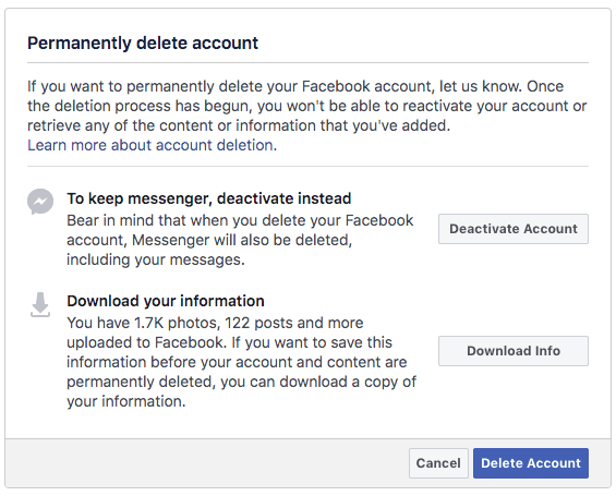 how to deactivate facebook account permanently in mobile