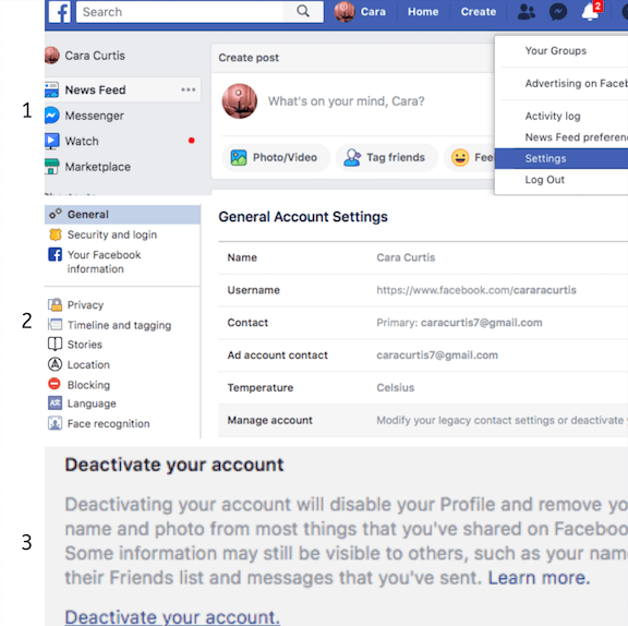 My account deactivate facebook How to