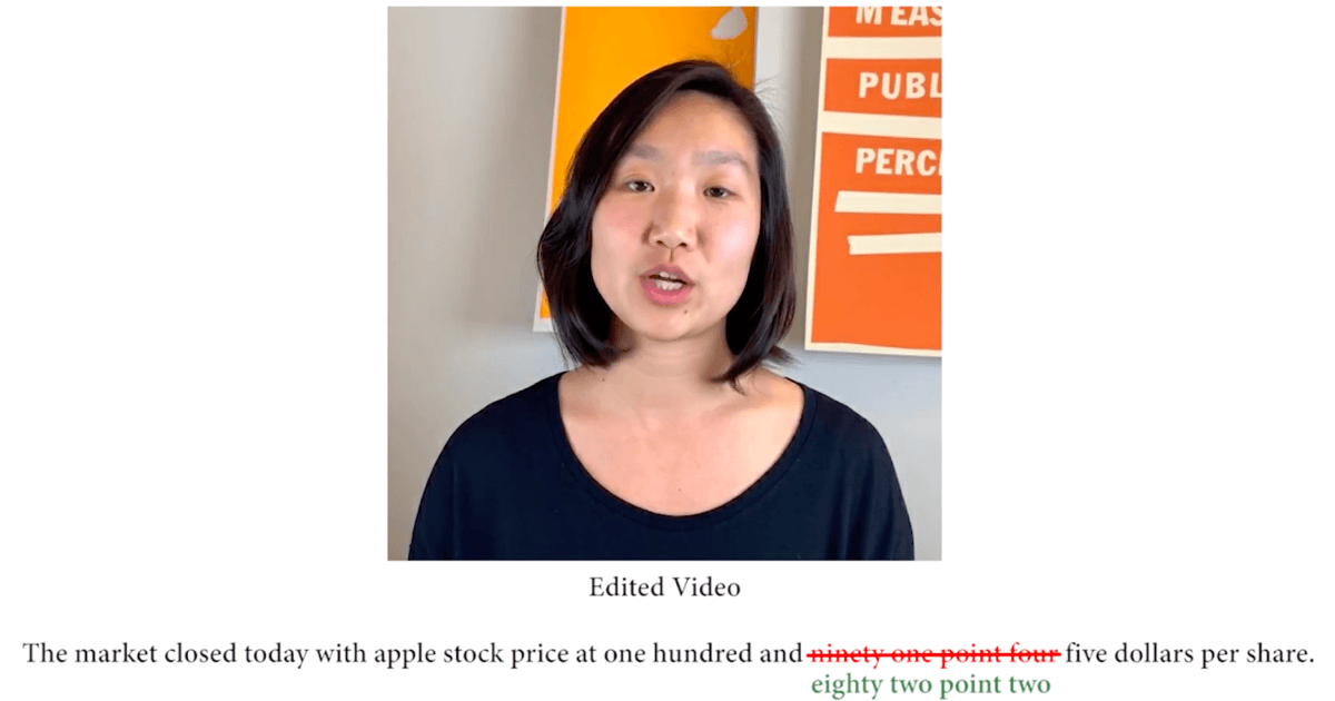 New algorithm allows researchers to change what people say on video by editing transcript