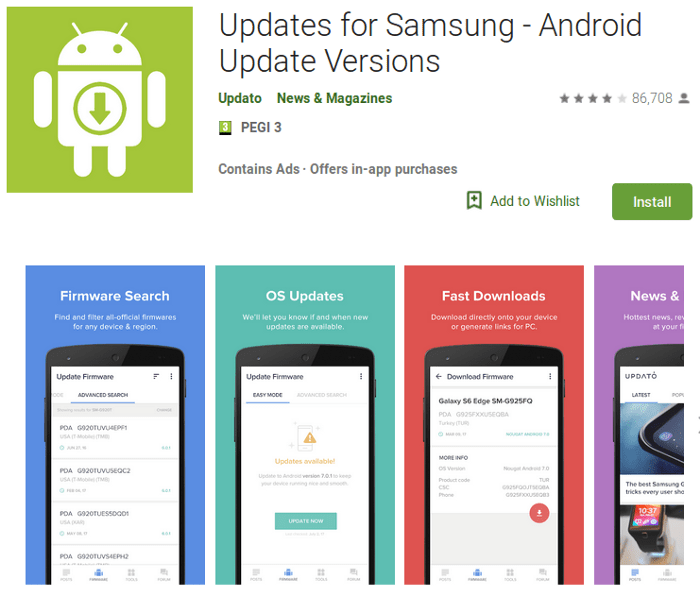 Cuidado: app para atualizar Samsung na Play Store é falso