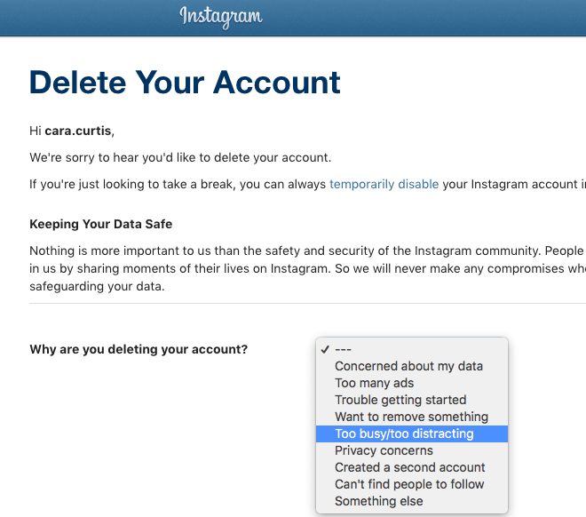 إليك كيفية حذف أو إلغاء حساب انستقرام Instagram شرح بالصور