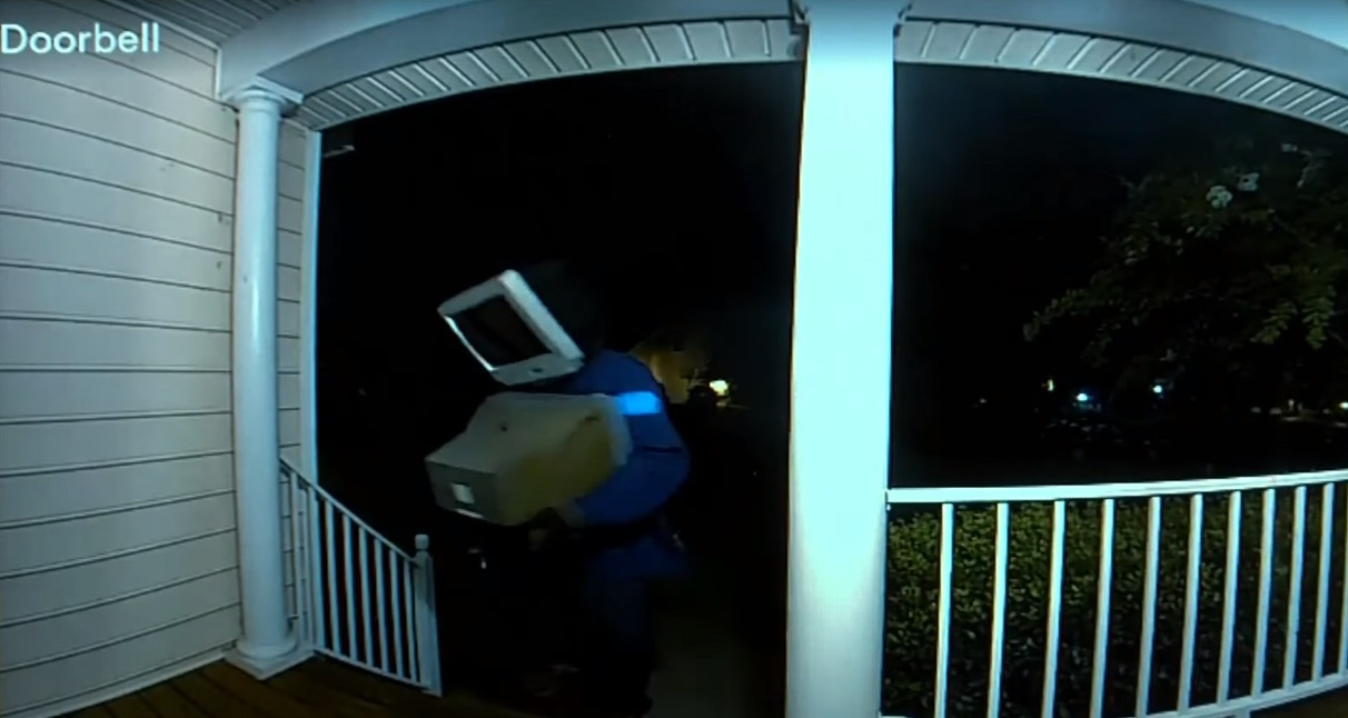 Masked ‘TV Head’ serial-pranksters left vintage TVs in front of 60 residences and nobody knows why