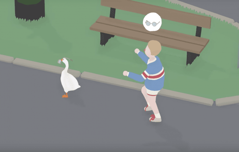 Untitled goose game stealing glasses