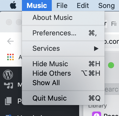 Preferences macOS Music app