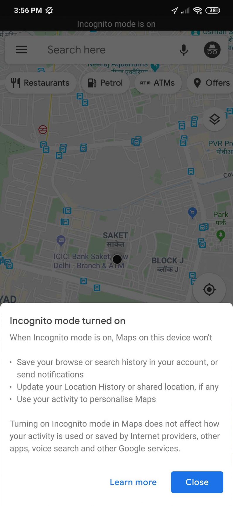 How to turn on incognito mode in Google Maps - 45