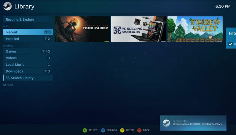 Steam Link App on Windows 10 