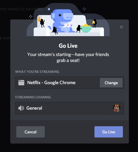 Discord Go Live Stream Settings Netflix