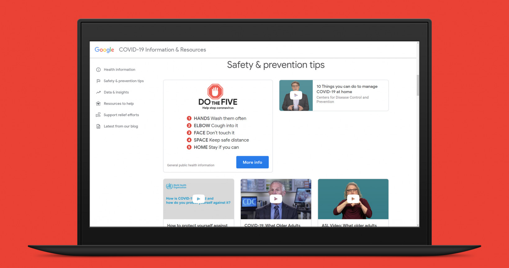 Google’s coronavirus information site is now live