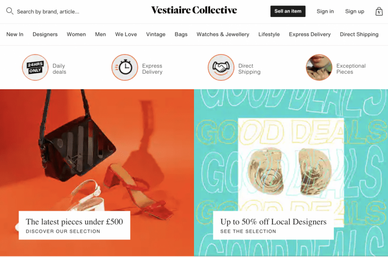 Vestiaire Collective Web Design Inspiration - Webspo