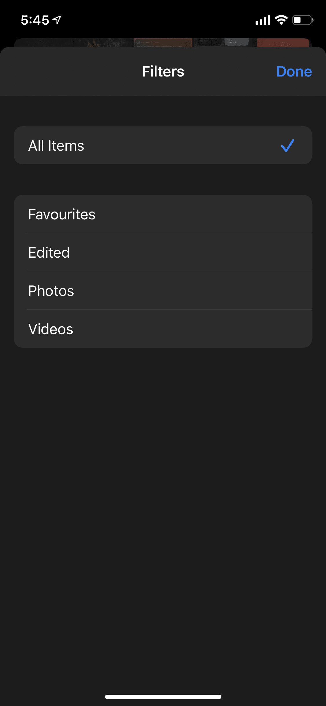 Photos filtering iOS 14