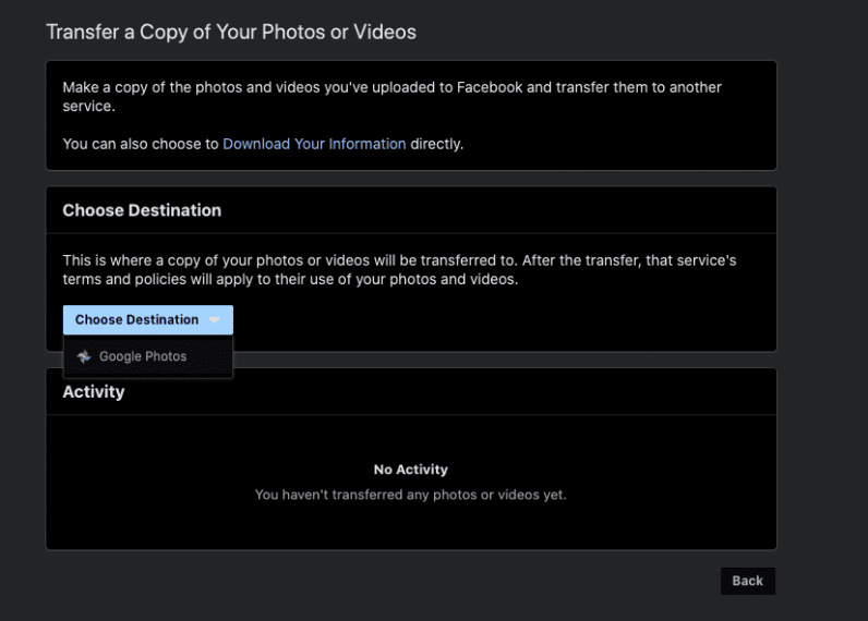 Everyone can now use Facebook’s Google Photos export tool