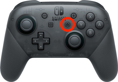 turn on the Nintendo switch pro controller