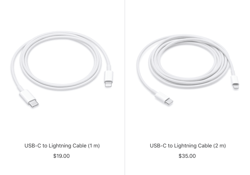 old iphone cables USB-C to Lightning Apple Store