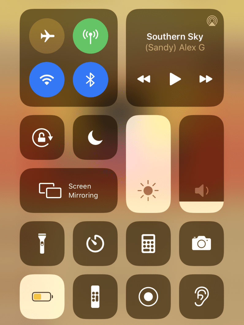 quickly turn on night shift control center