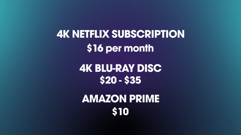 4K blu-ray disc streaming comparison