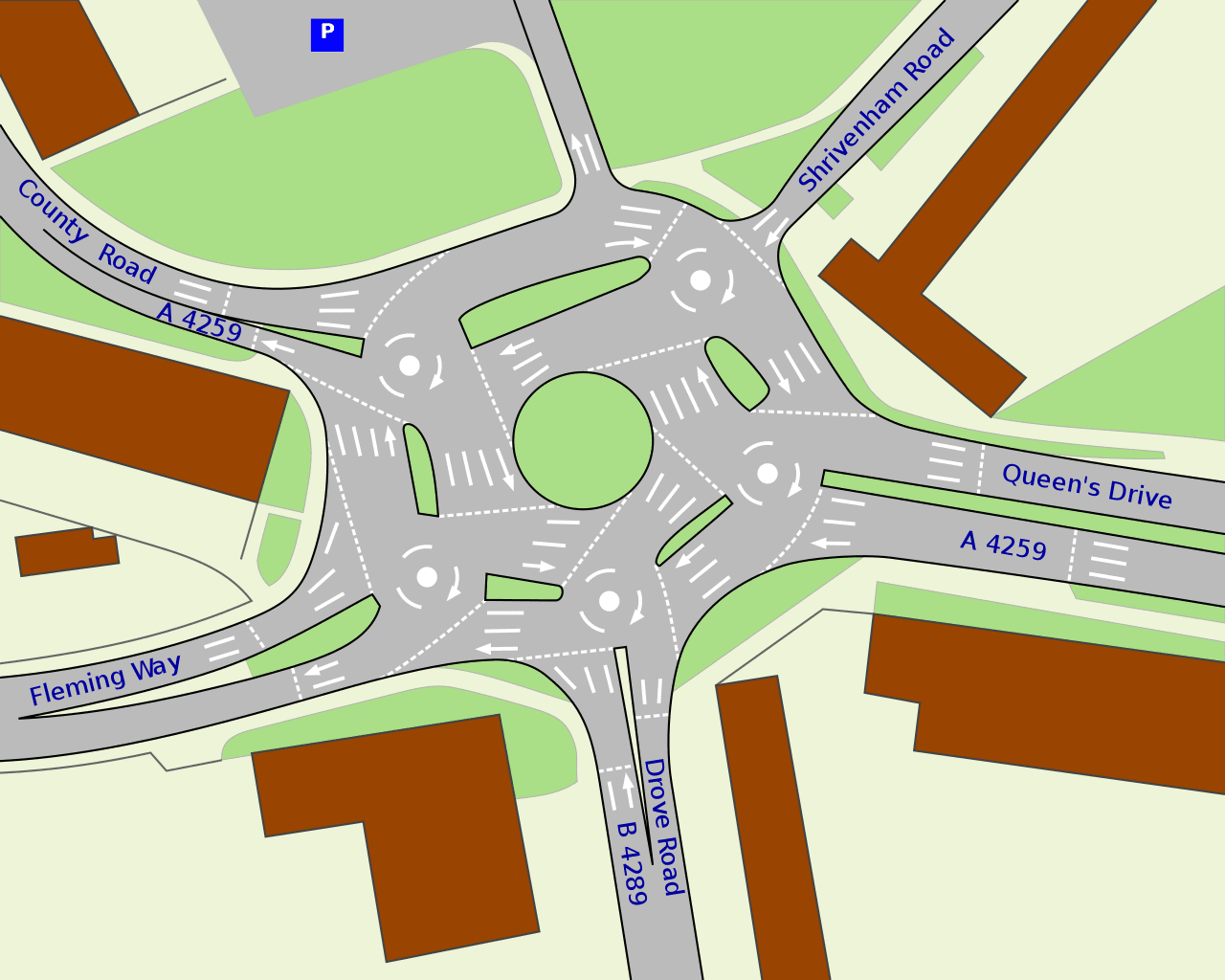 swindon, roundabout, car, tesla, autopilot