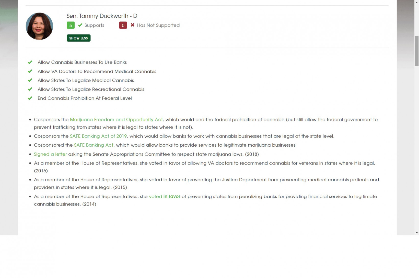 Online resources for US voters who care about cannabis reform - 7
