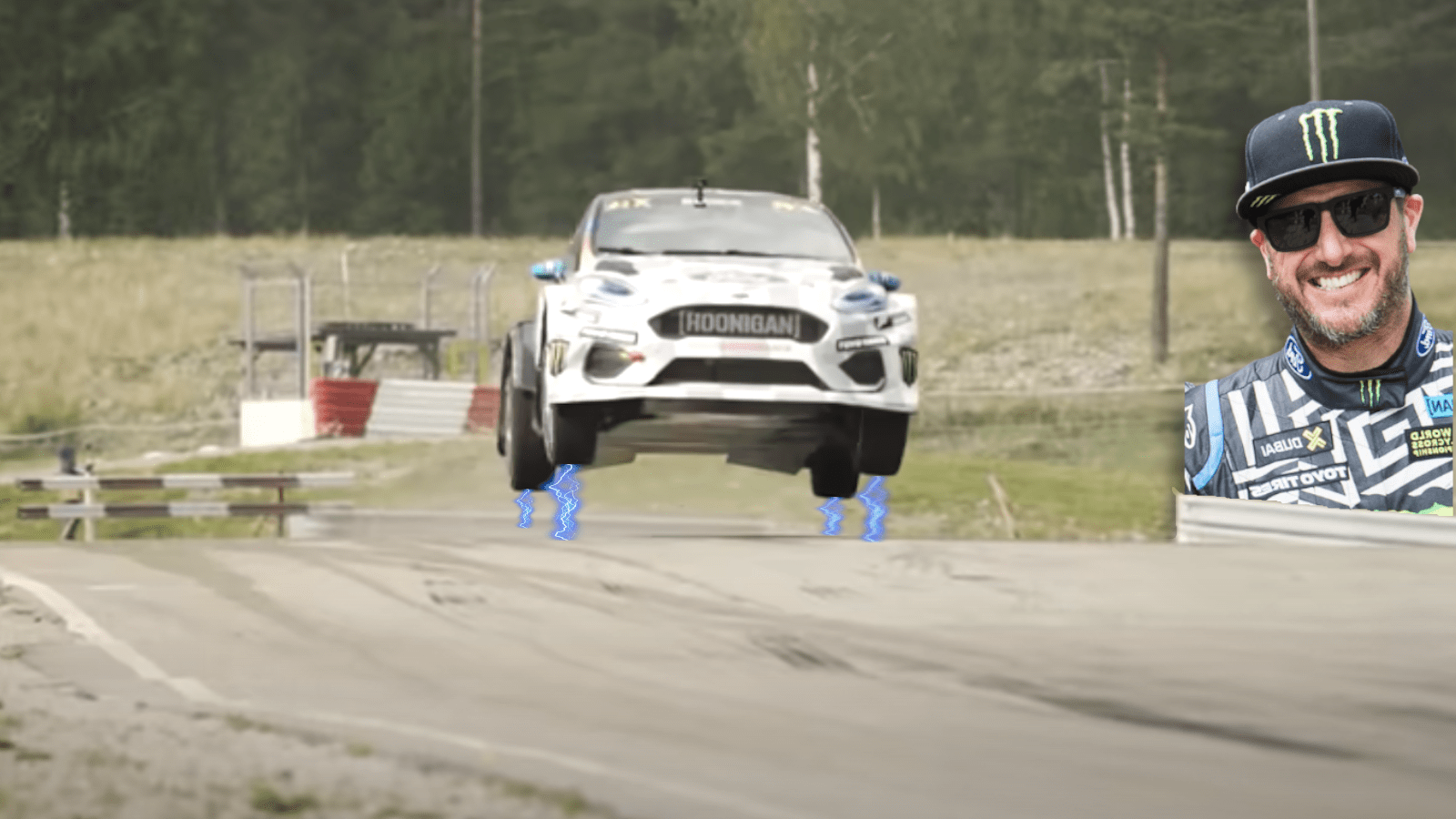 Watch Ken Block tear it up in an all-electric Rallycross car