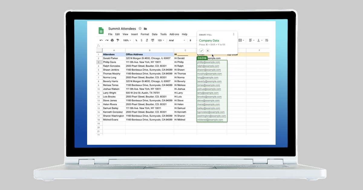 Google Sheets’ new Smart Autofill will save you precious time entering data