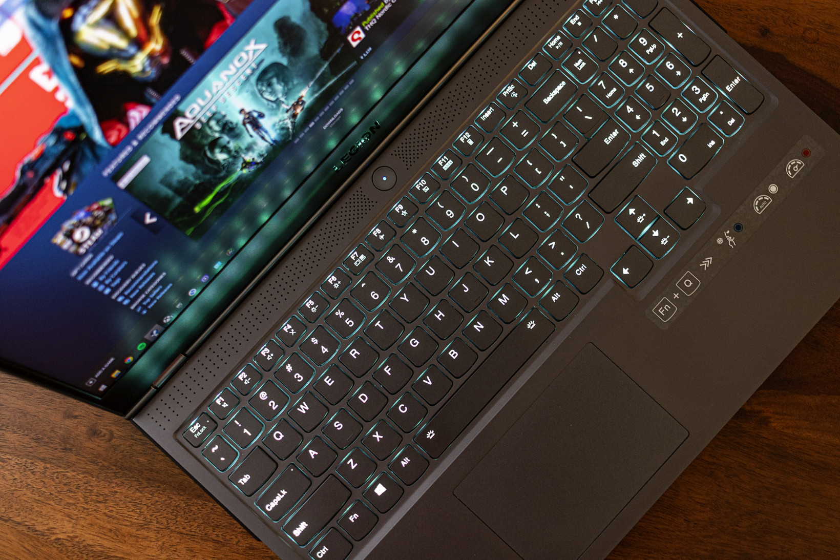 The Lenovo Legion 7i has a great keyboard, complete with numpad and per-key RGB lighting