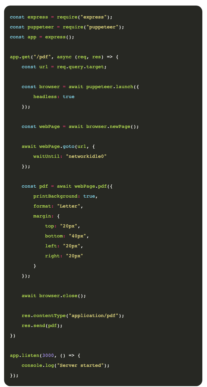 How to turn web pages into PDFs with Puppeteer and NodeJS - 9